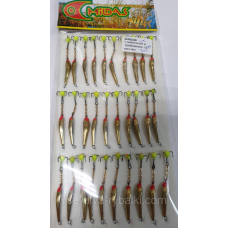 Блешня з ланцюжком тройн. і краплею середня Милдас №4