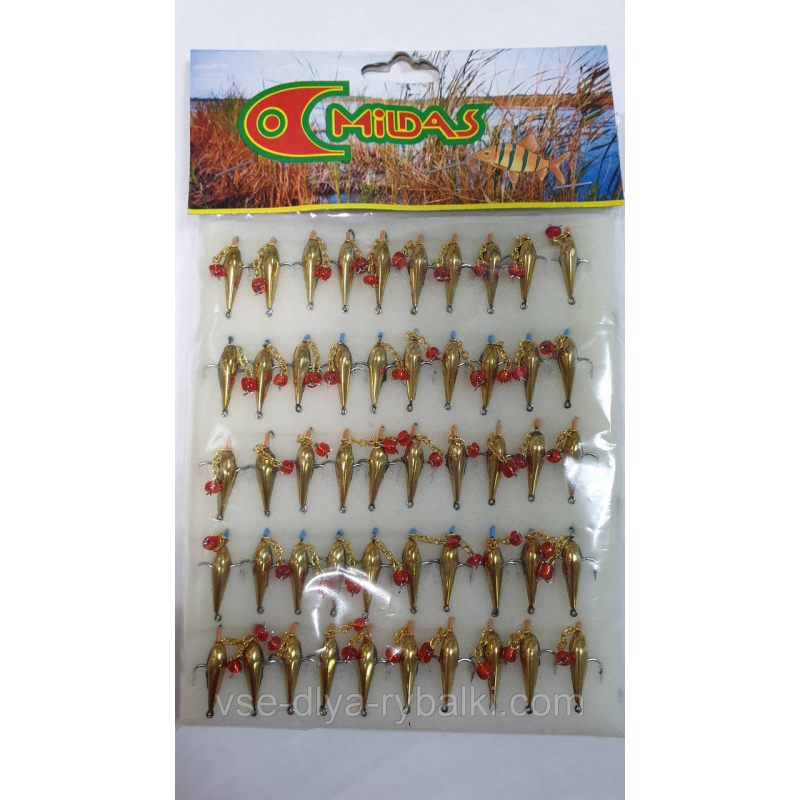 Блешня з ланцюжком та бусиною середня Милдас №3