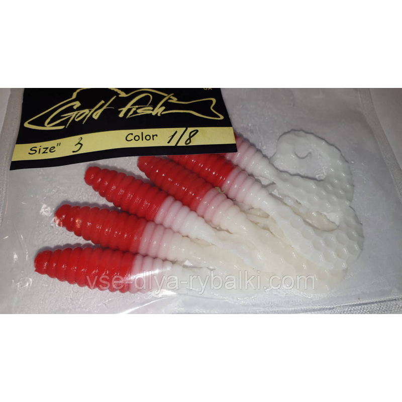 Силікон Кирлиграб 3“ сьедобный “Gold fish“ color 1/8