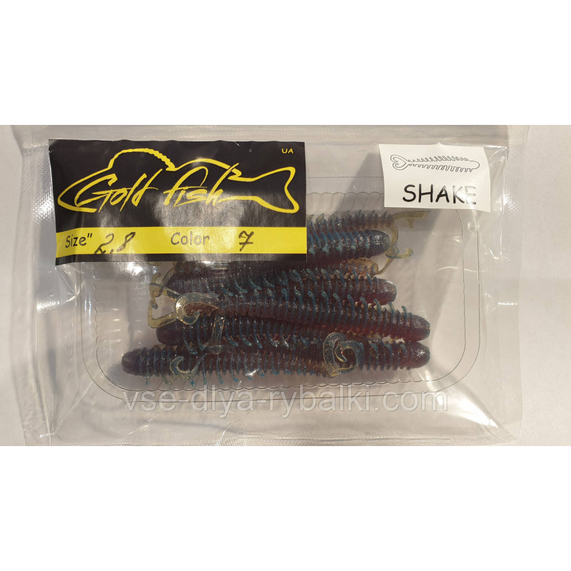 Силікон SHAKE 2.8“ сьедобный “Gold fish“ color 7