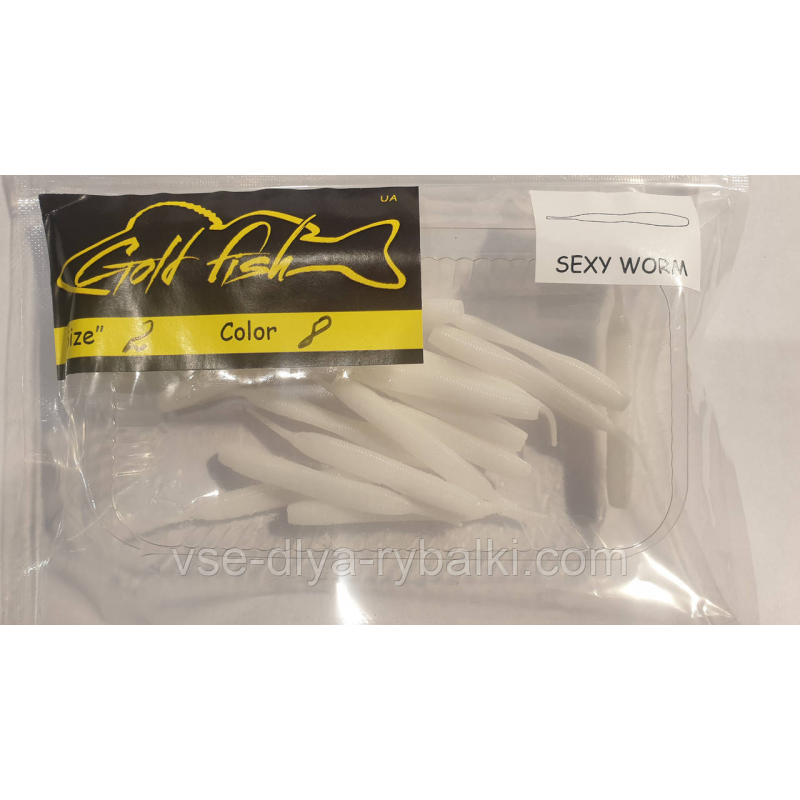 Силікон SEXY WORM 2“ сьедобный “Gold fish“ color 8