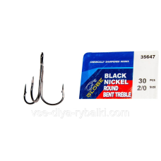 Трійник Globe 2/0 Black Nickel, 30шт/уп