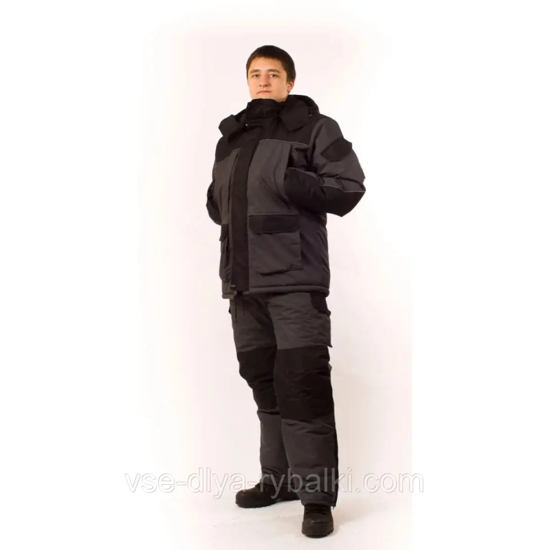 Костюм зимовий «Таслан» для риболовлі, туризму, двоколірний сірий