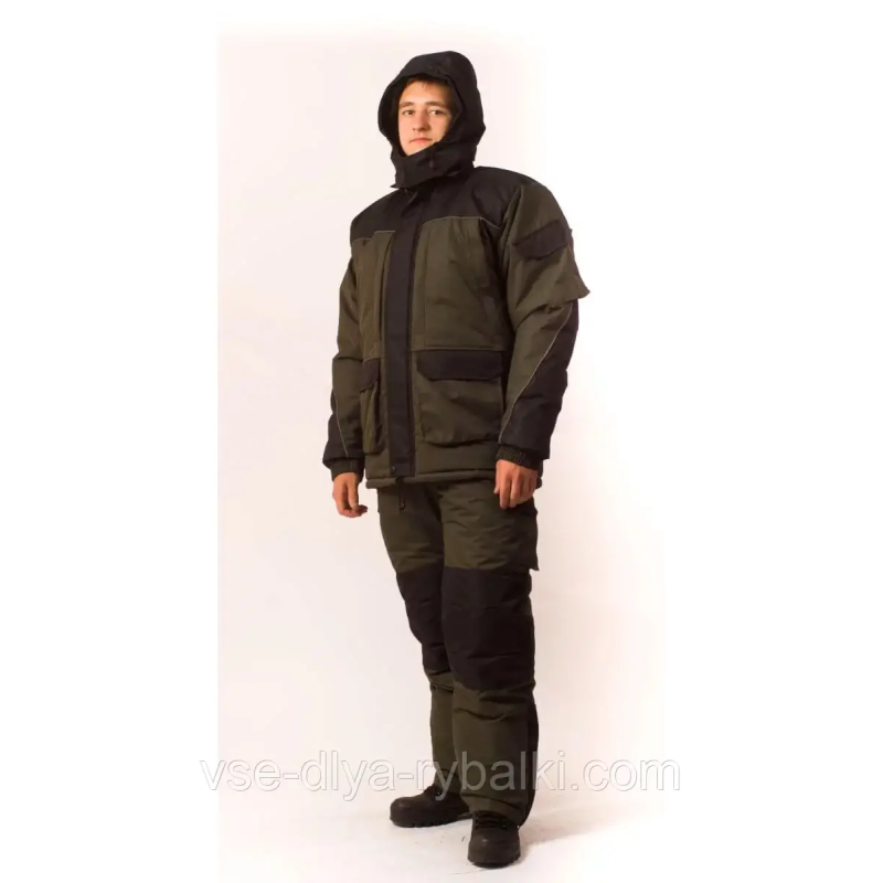 Костюм зимовий «Таслан» двоколірний зелений для туризму, рибалки