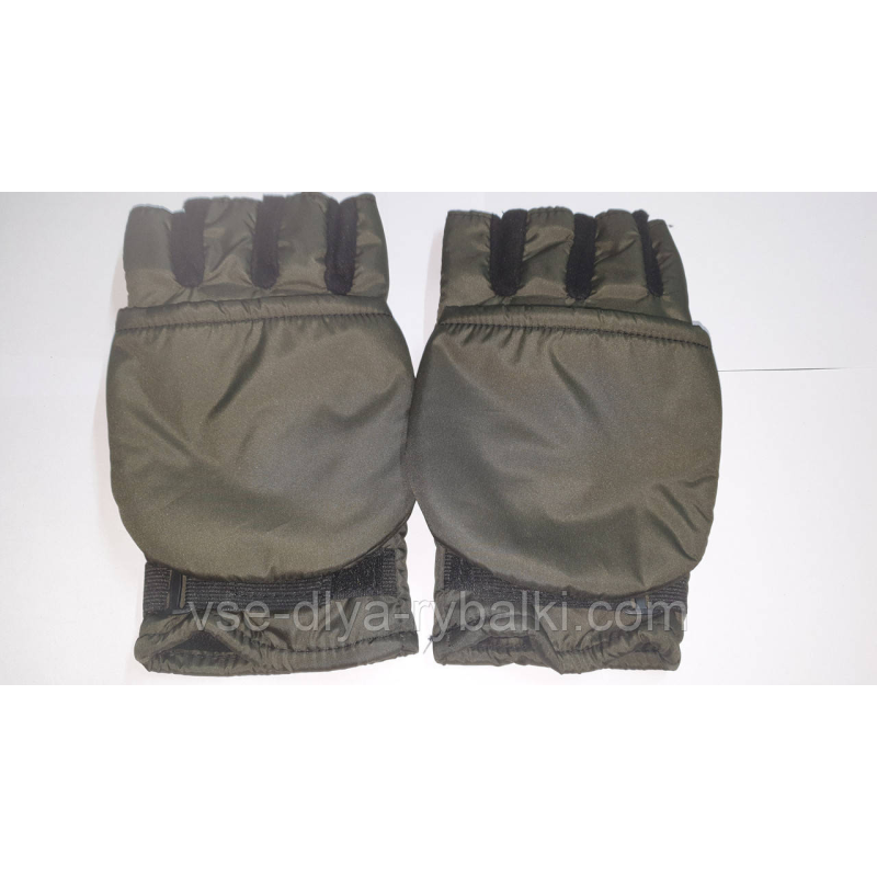 Рукавички-рукавиці з відкидними пальцями хакі