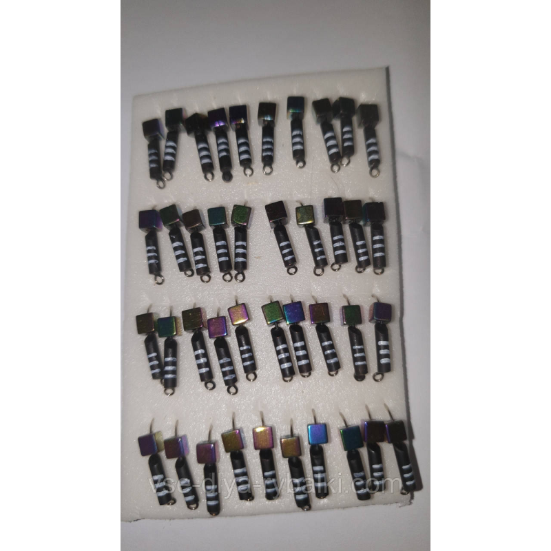 Блешня вольфрамова чорна з смужками гвоздекубик хамелеон 0,4 г