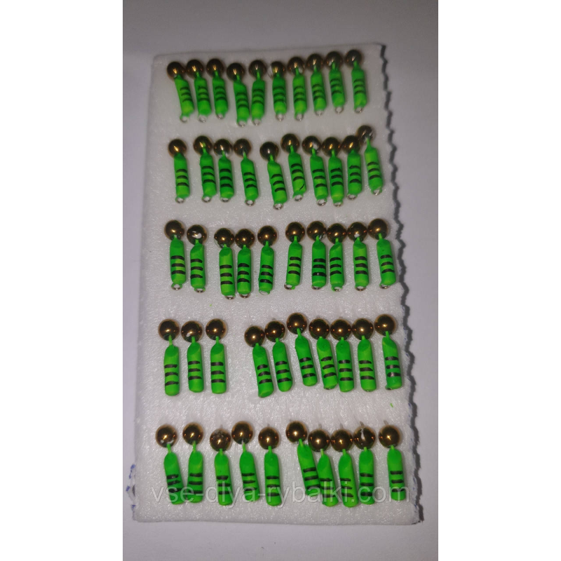 Блешня вольфрамова зелена гвоздешарик золото 0,4 г