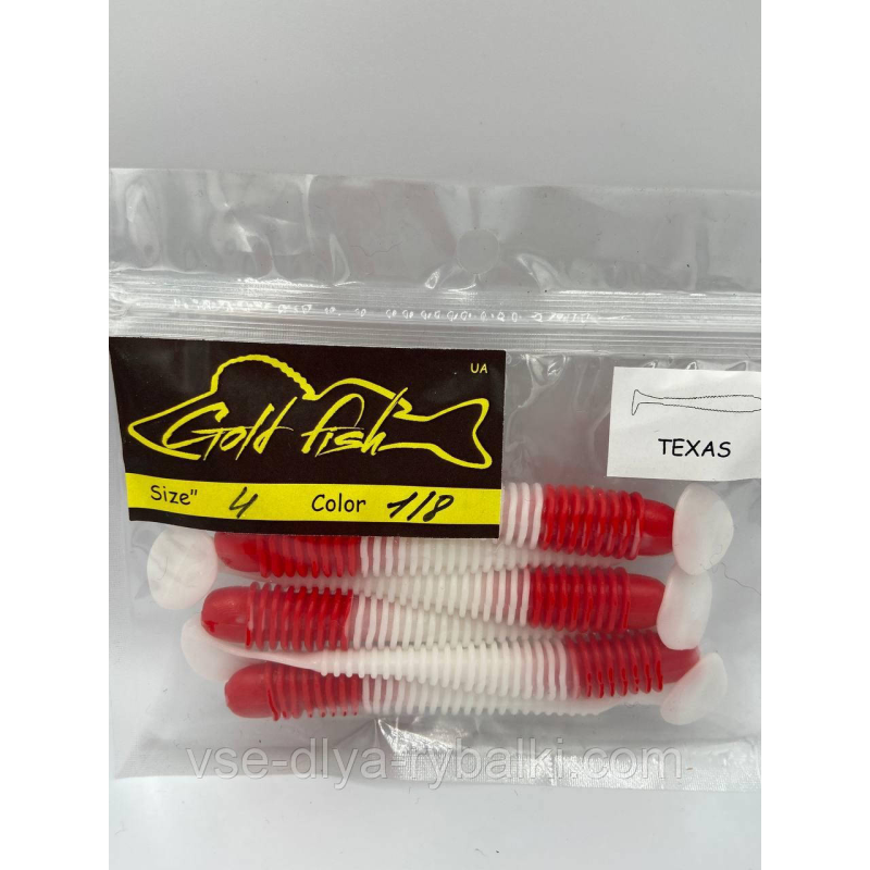 Силікон Texas 4“ знімний “Gold fish“ color 1/8