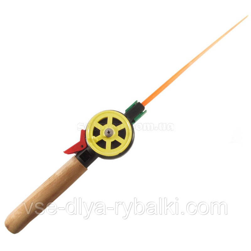 Вудка дерев“яна ручка з відкритою котушкою