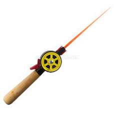 Вудка дерев“яна ручка із закритою котушкою