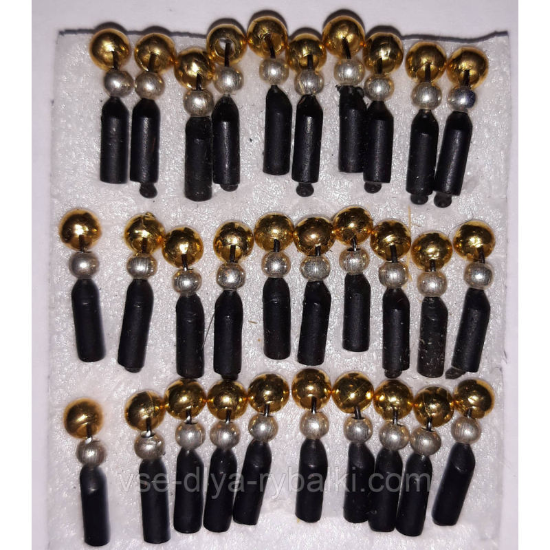 Мормилка вольфрамова цвяхичка тандем срібло + золото 0,5 г