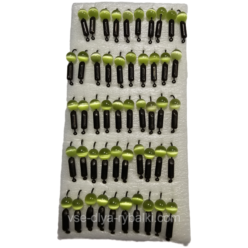 Мормишка вольфрамова чорна цвяхокулька котяче око 0,25 г