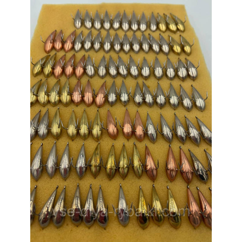 Драчик блешня 3 гачки срібло,золото, мідь