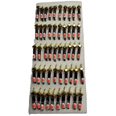 Мормишка вольфрамова чорна із помаречевою точкою цвяхокубик золото велика грань 0,5 г