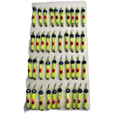 Мормишка вольфрамова салатова з червоно/чорною точкою цвяхокулька хамеліон 0,5 г