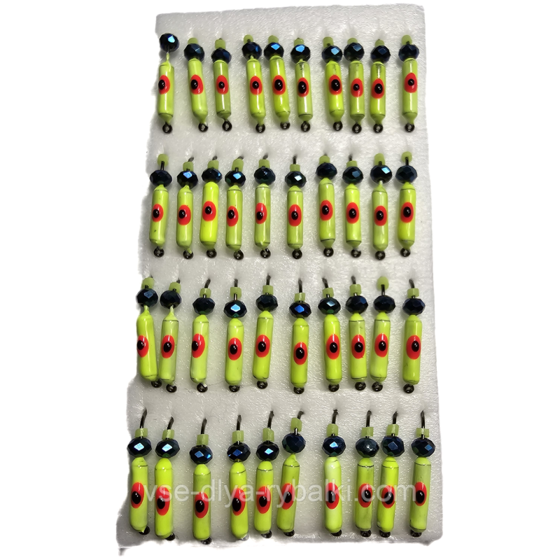 Мормишка вольфрамова салатова з червоно/чорною точкою цвяхокулька хамеліон 0,5 г