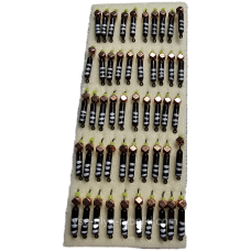 Мормишка вольфрамова чорна із білими смужками цвяхокубик мідь грань 0,5 г