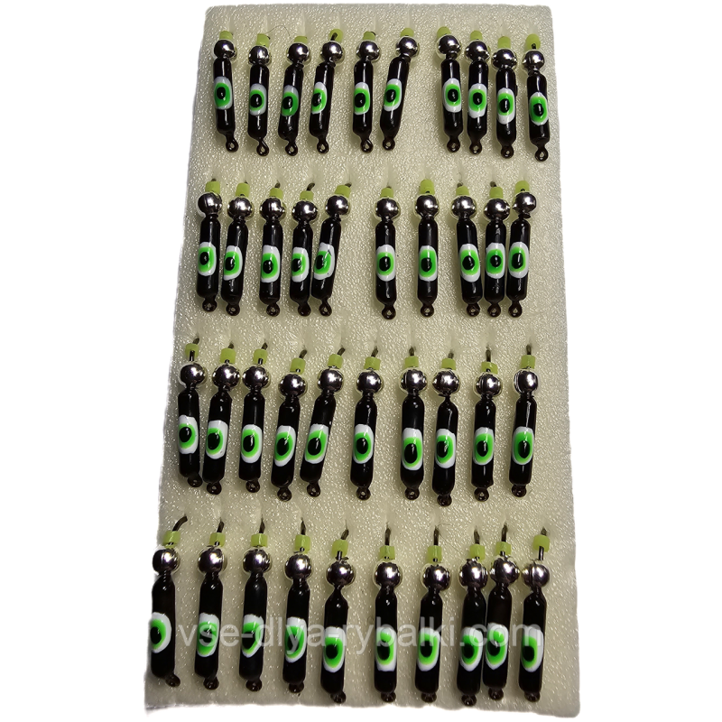 Мормишка вольфрамова з зелено/чорною точкою цвяхокулька срібло 0,5 г