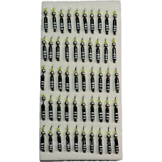 Мормилка вольфрамова чорна з білими смужками цвяхарик срібло 0,5 г