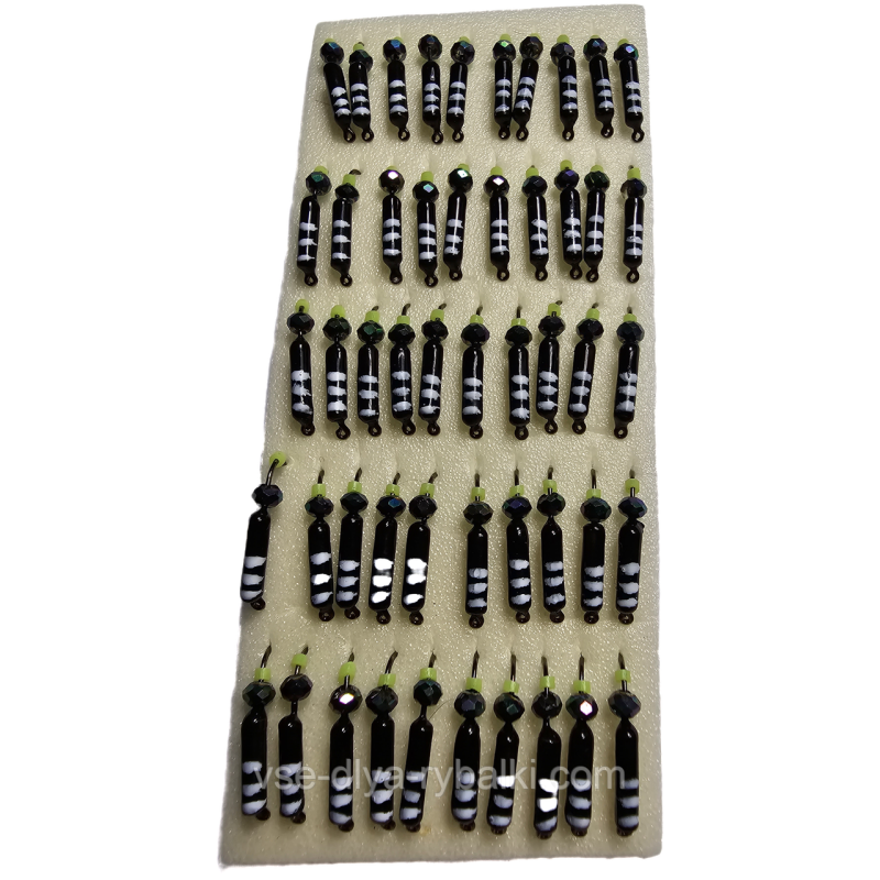 Мормилка вольфрамова чорна з білими смужками цвяхокулька хамеліон 0,5 г