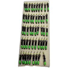 Мормилка вольфрамова чорна з зеленою точкою цвяхокубик грань срібло 0,5 г