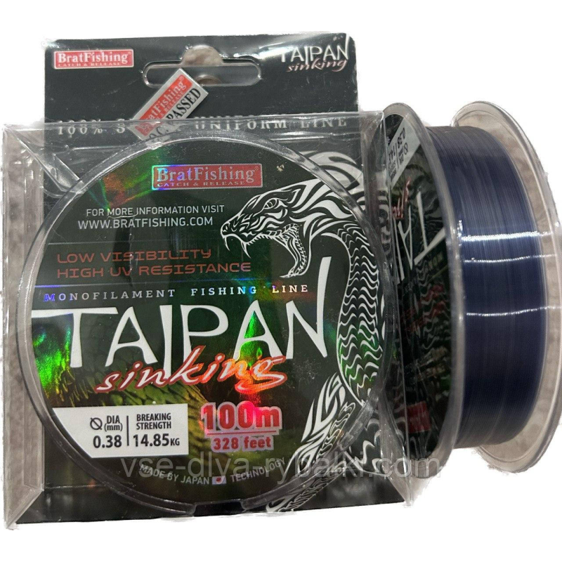 Волосінь BratFishing Taipan sinking 100 м 0.50 mm