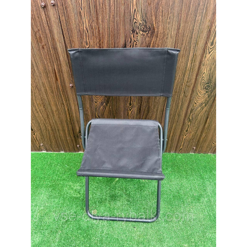 Стілець складаний зі спинкою чорний