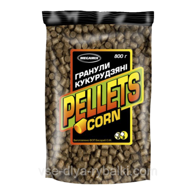 Пеллетс Мегамікс Кукурудза 8 мм 800 г