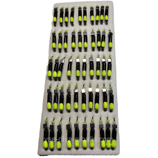 Мормилка вольфрамова чорна із зеленою точкою цвяхів грань срібло 0,5 г