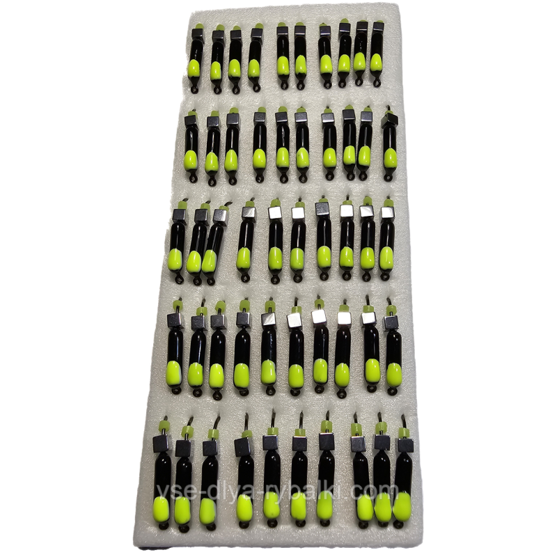 Мормилка вольфрамова чорна із зеленою точкою цвяхів грань срібло 0,5 г