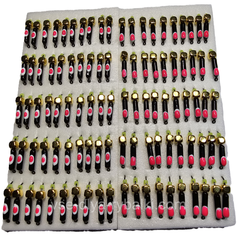 Мормилка вольфрамова чорна зі зоною цвяхів золото 0,5 г