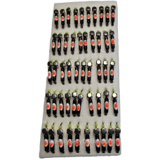 Мормилка вольфрамова чорна з біло-жовтогарячою точкою цвяхів золото 0,5 г