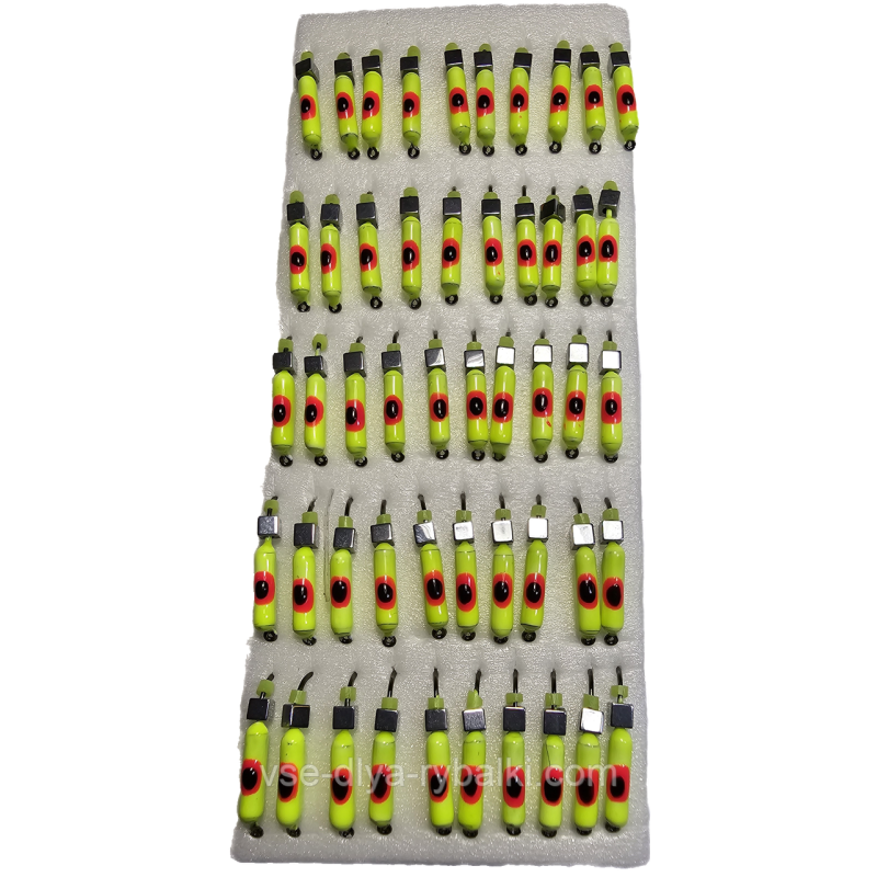 Мормилка вольфрамова салатова з точкою цвяхозубик срібло 0,5 г