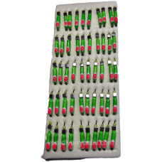 Мормилка вольфрамова зелена з рожевою точкою цвяхок срібло 0,5 г