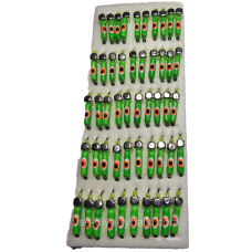 Мормилка вольфрамова зелена із салатовою точкою цвяхок срібло 0,5 г