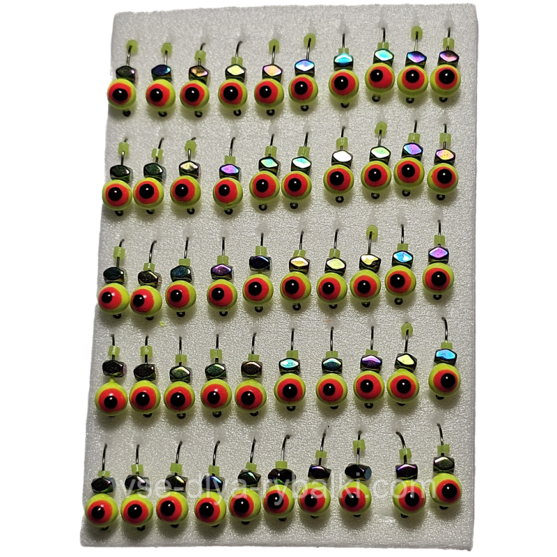 Мормилка вольфрамова кулька-око салатовий кубик хамелеон грань D 4