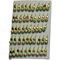 Мормилка вольфрамова кулька-очі зелений кубик золото D 4