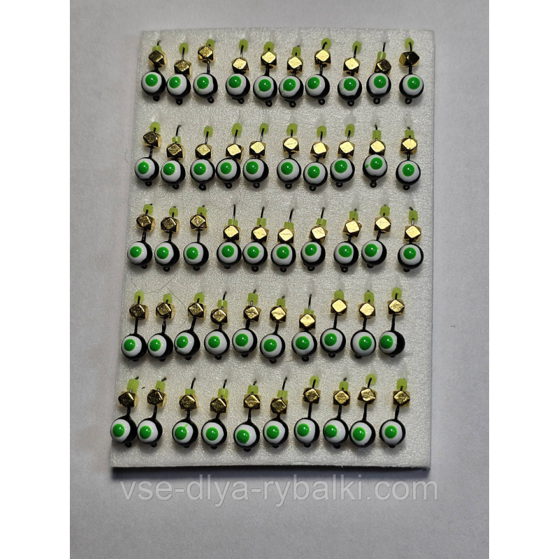 Мормилка вольфрамова кулька-оче чорний кубик золото грань D 4