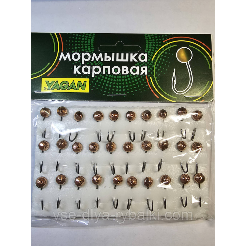 Мормишка коропова YAGAN око з гранями мідь № 26