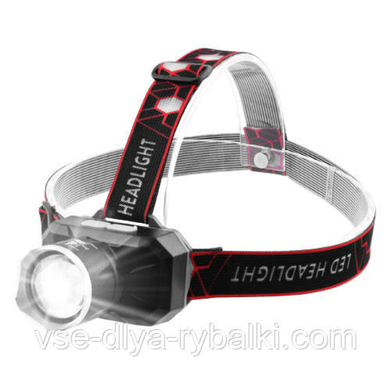 Ліхтар налобний Police 725-2P50 (yellow + blue), ЗУ microUSB, вбудований акумулятор, zoom,