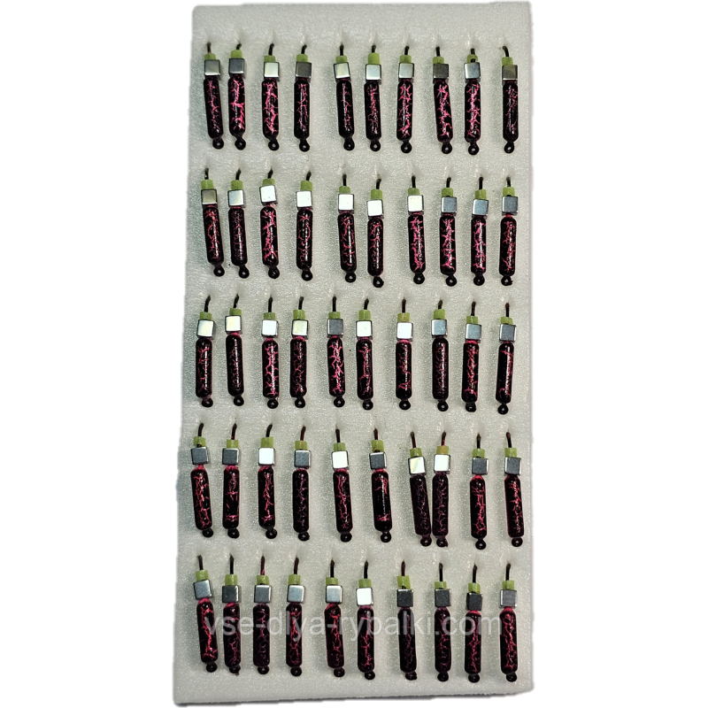 Мормилка вольфрамова рожевий мармур цвяхобік срібло 0,5 г