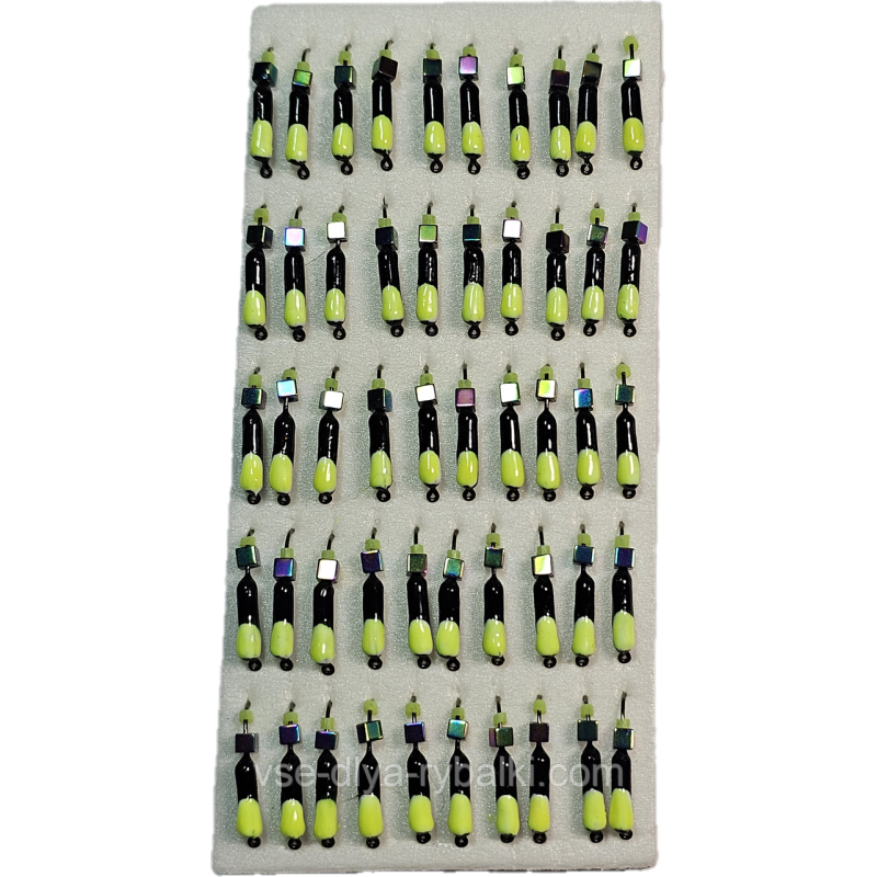 Мормилка вольфрамова чорна із салатовою точкою цвяхок хамелеон 0,5 г