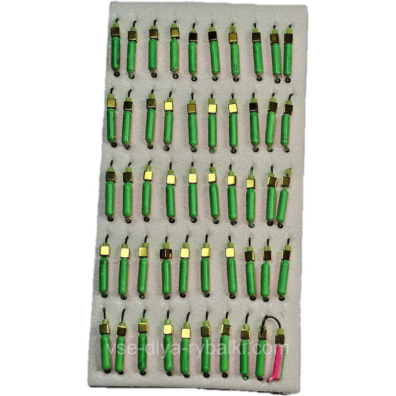 Мормилка вольфрамова зелено/рожева цвяхозубик золото 0,5 г