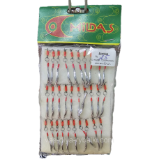 Блешня з підвісним трійником велика Мілдас срібло No 25