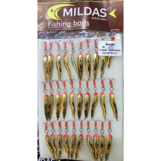 Блешня з підвісним трійником велика Мілдас золото No 13