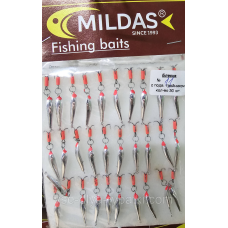 Блешня з підвісним трійником велика Мілдас срібло No 11