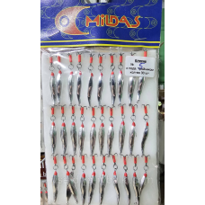 Блешня з підвісним трійником велика Мілдас срібло No 5