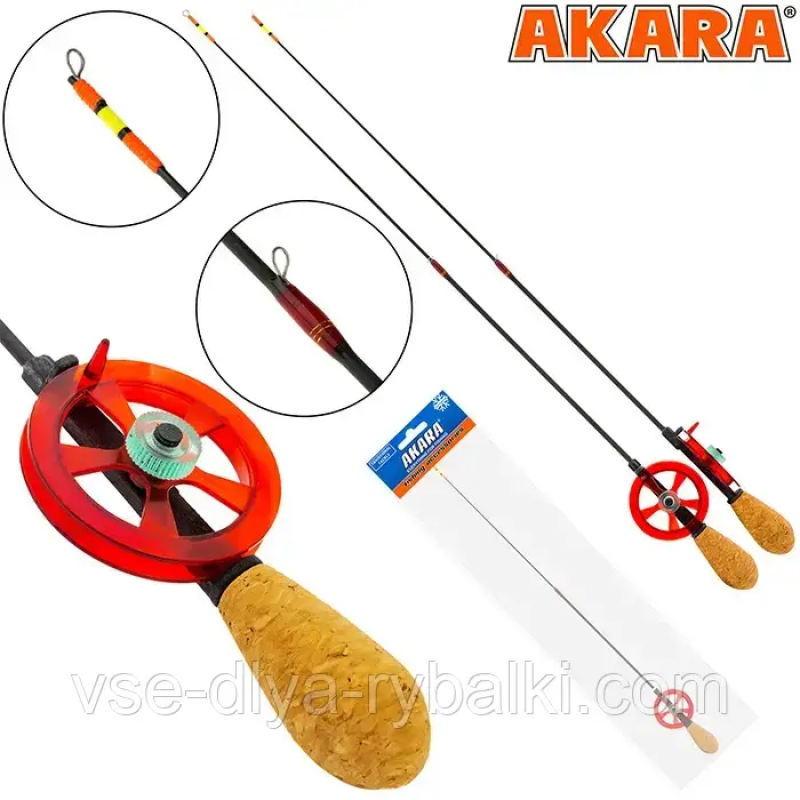 Вудка Зимова AKARA Ledeer F 415 з котушкою Red (хлист Hi Carbon fast) HFTC-1C-R
