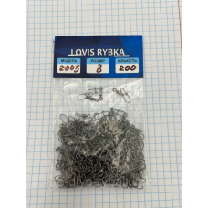 Карабін із вертлюгом американка 2005 No8 200 шт.