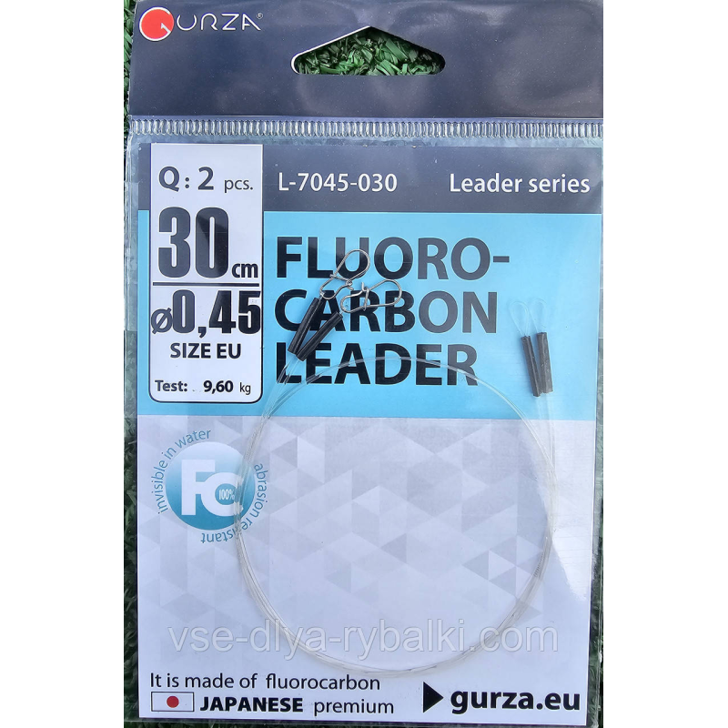 Флюорокарбоновий повідець Gurza 30 см 0.41 мм 8,5 кг